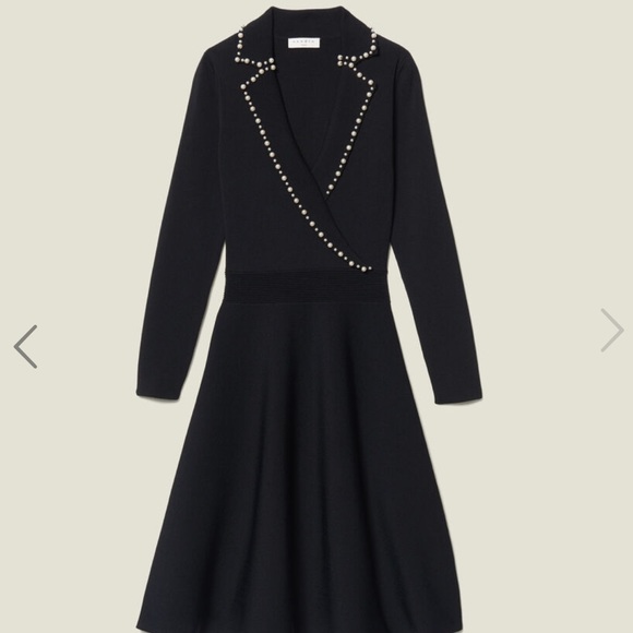 Sandro Suity Embellished Faux Pearl A-line - Picture 4 of 7